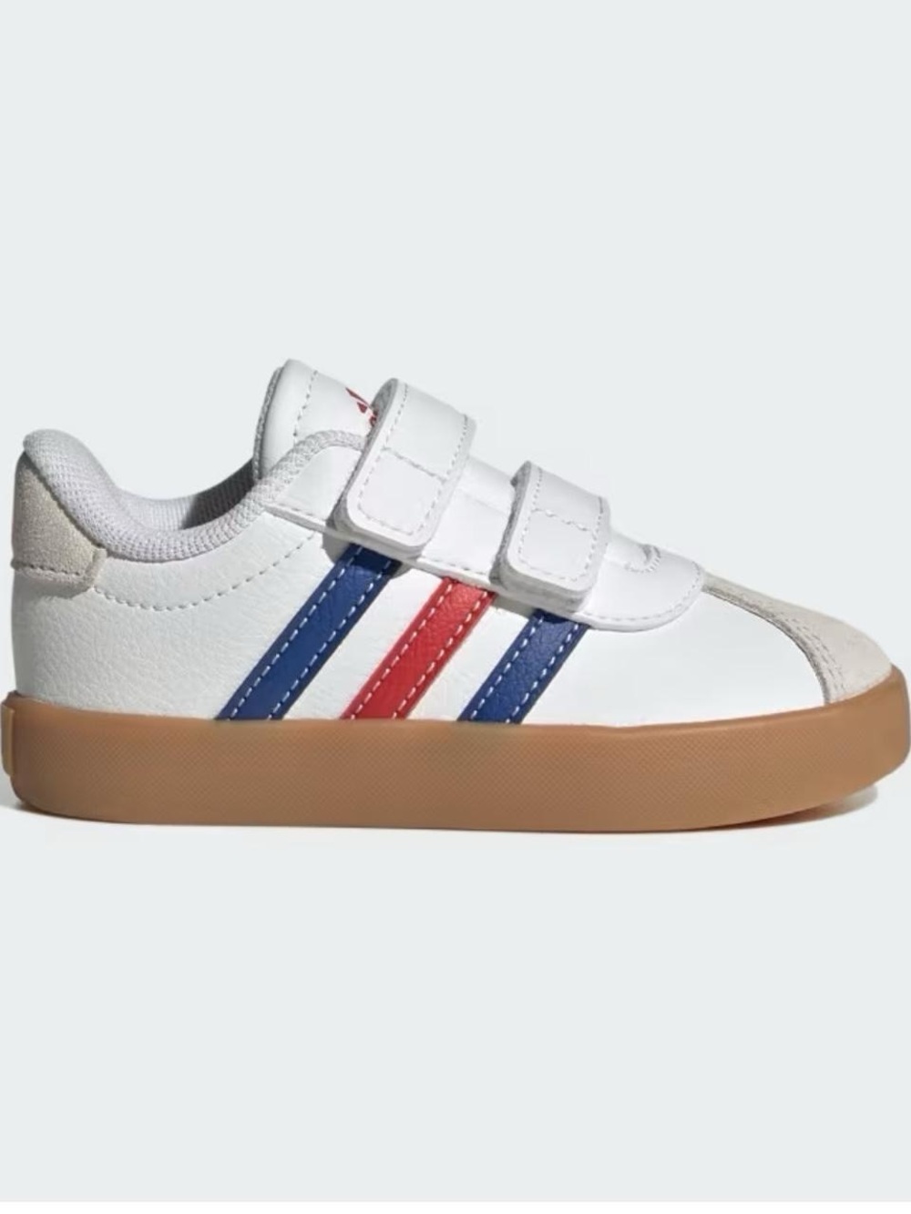 Toddler Size 5 Adidas VL Court 3.0 Blue/Red Stripes - Velcro Closure - NWT